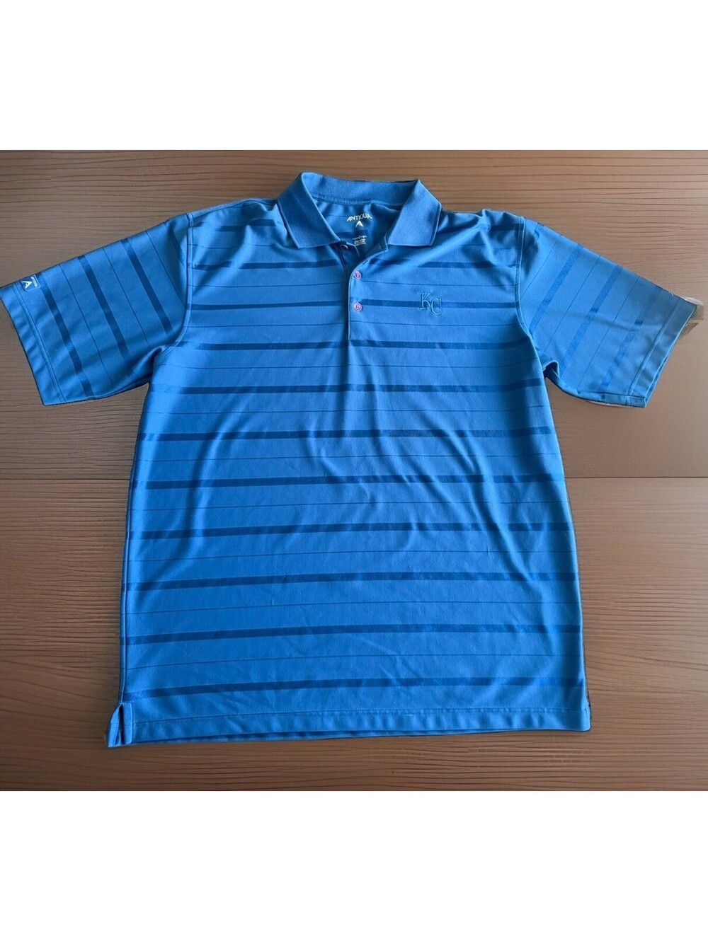 Antigua Kansas City Royals Baseball Light Blue Golf Polo Shirt Men's L